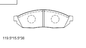 ASIMCO Комплект тормозных колодок, дисковый тормоз KD3767