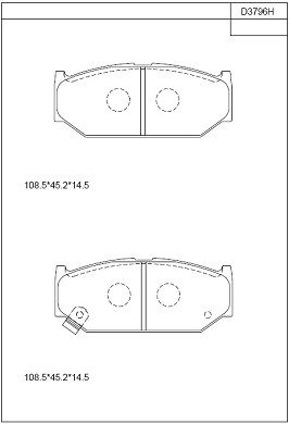 ASIMCO Комплект тормозных колодок, дисковый тормоз KD3796H