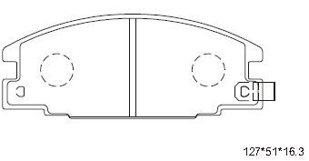 ASIMCO stabdžių trinkelių rinkinys, diskinis stabdys KD4300