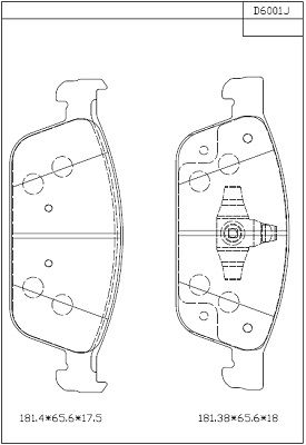 ASIMCO Комплект тормозных колодок, дисковый тормоз KD6001