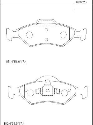 ASIMCO stabdžių trinkelių rinkinys, diskinis stabdys KD6523