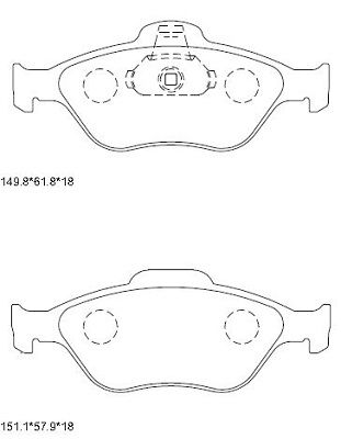 ASIMCO Комплект тормозных колодок, дисковый тормоз KD6776