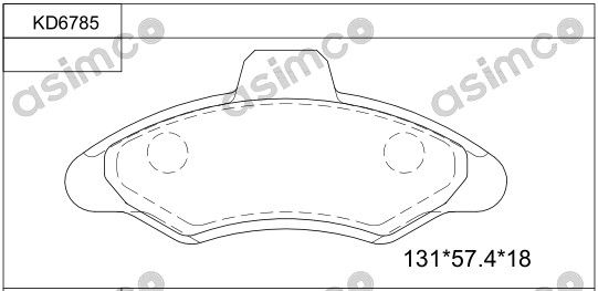 ASIMCO stabdžių trinkelių rinkinys, diskinis stabdys KD6785