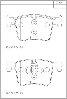 ASIMCO stabdžių trinkelių rinkinys, diskinis stabdys KD7004