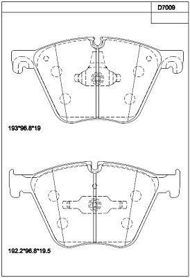 ASIMCO stabdžių trinkelių rinkinys, diskinis stabdys KD7009