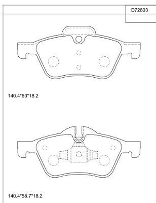 ASIMCO stabdžių trinkelių rinkinys, diskinis stabdys KD72803