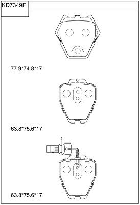 ASIMCO Комплект тормозных колодок, дисковый тормоз KD7349F