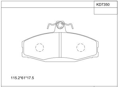 ASIMCO stabdžių trinkelių rinkinys, diskinis stabdys KD7350