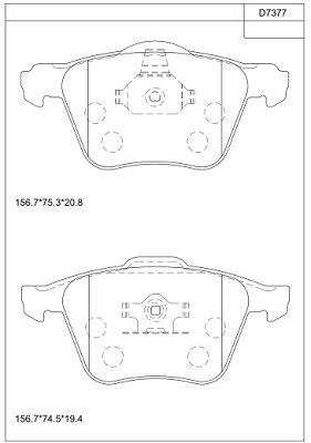 ASIMCO stabdžių trinkelių rinkinys, diskinis stabdys KD7377