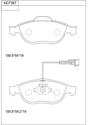 ASIMCO stabdžių trinkelių rinkinys, diskinis stabdys KD7387