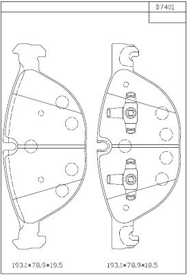 ASIMCO Комплект тормозных колодок, дисковый тормоз KD7401