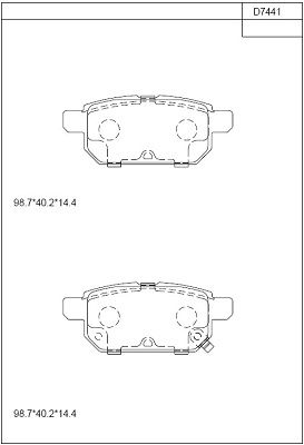 ASIMCO Комплект тормозных колодок, дисковый тормоз KD7441