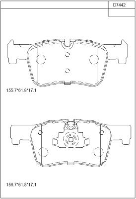 ASIMCO stabdžių trinkelių rinkinys, diskinis stabdys KD7442