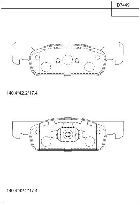 ASIMCO stabdžių trinkelių rinkinys, diskinis stabdys KD7449