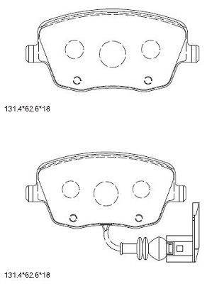 ASIMCO stabdžių trinkelių rinkinys, diskinis stabdys KD7551