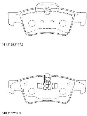 ASIMCO Комплект тормозных колодок, дисковый тормоз KD7554