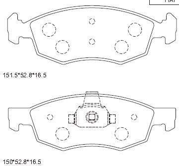 ASIMCO Комплект тормозных колодок, дисковый тормоз KD7556
