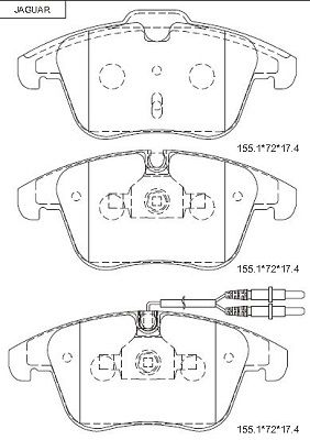 ASIMCO stabdžių trinkelių rinkinys, diskinis stabdys KD7575