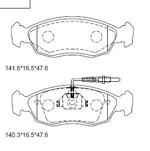 ASIMCO stabdžių trinkelių rinkinys, diskinis stabdys KD7578