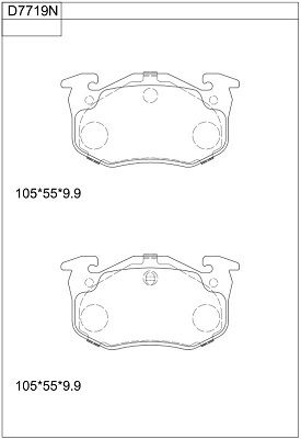 ASIMCO Комплект тормозных колодок, дисковый тормоз KD7719N