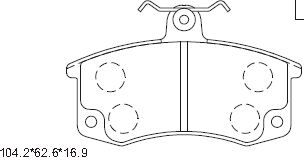 ASIMCO stabdžių trinkelių rinkinys, diskinis stabdys KD8702