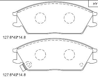 ASIMCO stabdžių trinkelių rinkinys, diskinis stabdys KD9702