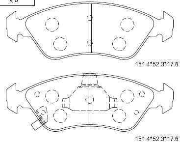 ASIMCO stabdžių trinkelių rinkinys, diskinis stabdys KD9731