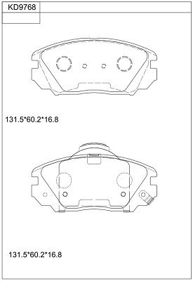 ASIMCO Комплект тормозных колодок, дисковый тормоз KD9768