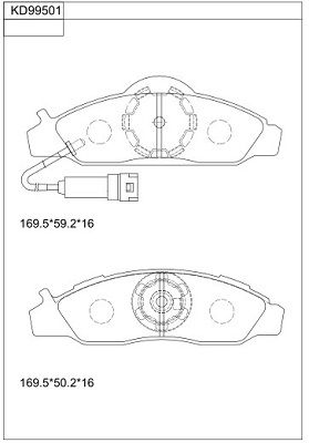 ASIMCO stabdžių trinkelių rinkinys, diskinis stabdys KD99501