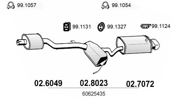 ASSO Глушитель выхлопных газов конечный 02.7072