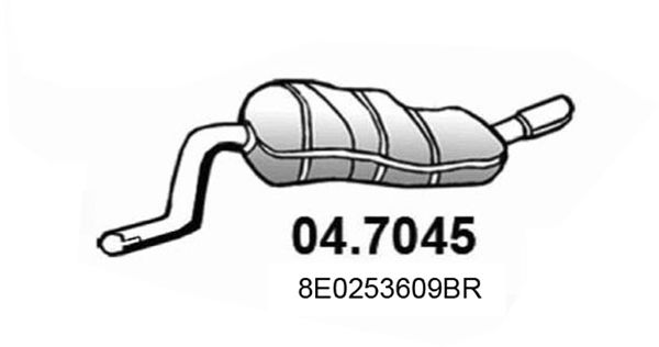 ASSO Глушитель выхлопных газов конечный 04.7045