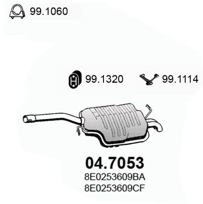 ASSO Глушитель выхлопных газов конечный 04.7053