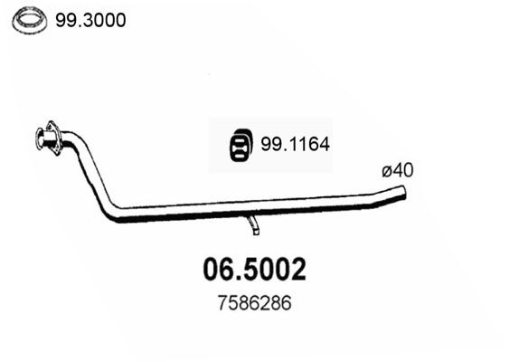 ASSO Труба выхлопного газа 06.5002