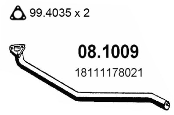 ASSO Труба выхлопного газа 08.1009