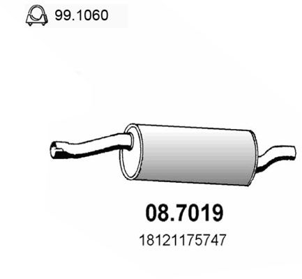 ASSO Глушитель выхлопных газов конечный 08.7019