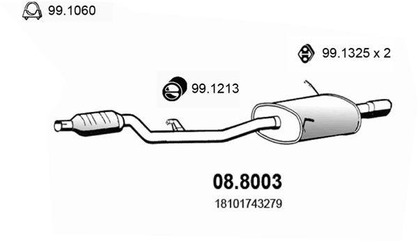 ASSO Средний / конечный глушитель ОГ 08.8003