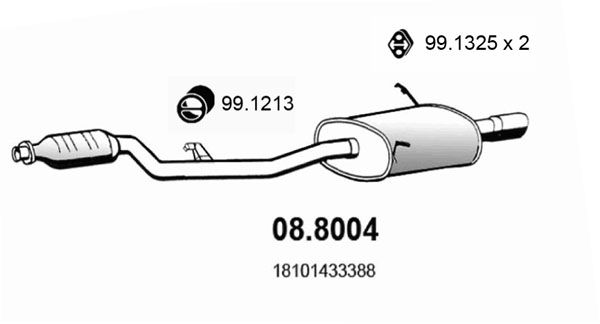 ASSO Средний / конечный глушитель ОГ 08.8004