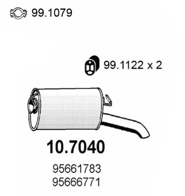 ASSO Глушитель выхлопных газов конечный 10.7040