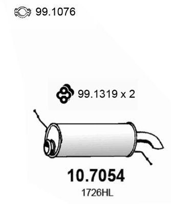 ASSO Глушитель выхлопных газов конечный 10.7054