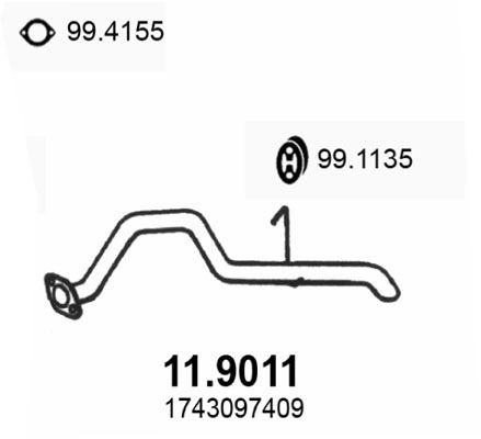 ASSO Труба выхлопного газа 11.9011