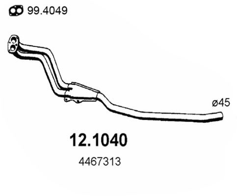 ASSO Труба выхлопного газа 12.1040