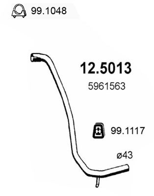 ASSO Труба выхлопного газа 12.5013