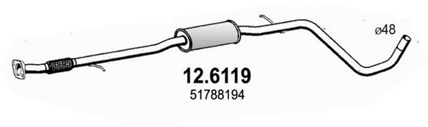 ASSO Средний глушитель выхлопных газов 12.6119