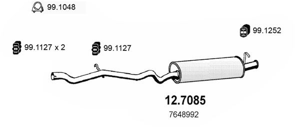 ASSO Глушитель выхлопных газов конечный 12.7085