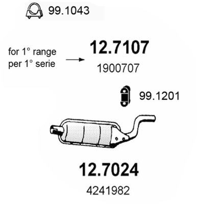 ASSO Глушитель выхлопных газов конечный 12.7107