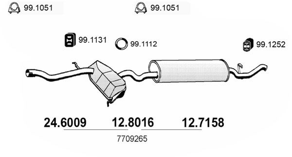 ASSO Средний / конечный глушитель ОГ 12.8016