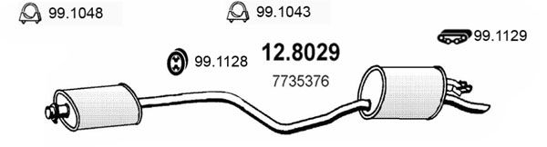 ASSO Средний / конечный глушитель ОГ 12.8029