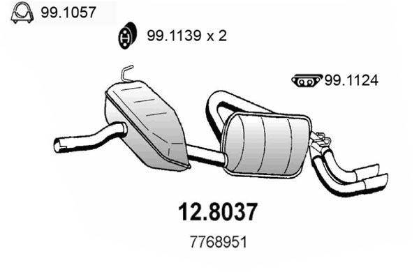 ASSO Средний / конечный глушитель ОГ 12.8037