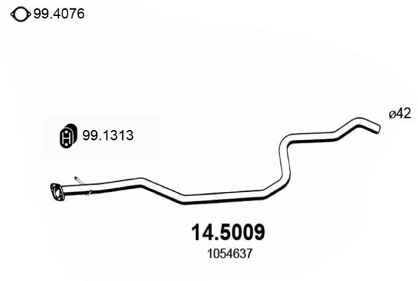 ASSO Труба выхлопного газа 14.5009