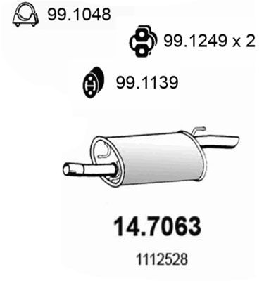 ASSO Глушитель выхлопных газов конечный 14.7063